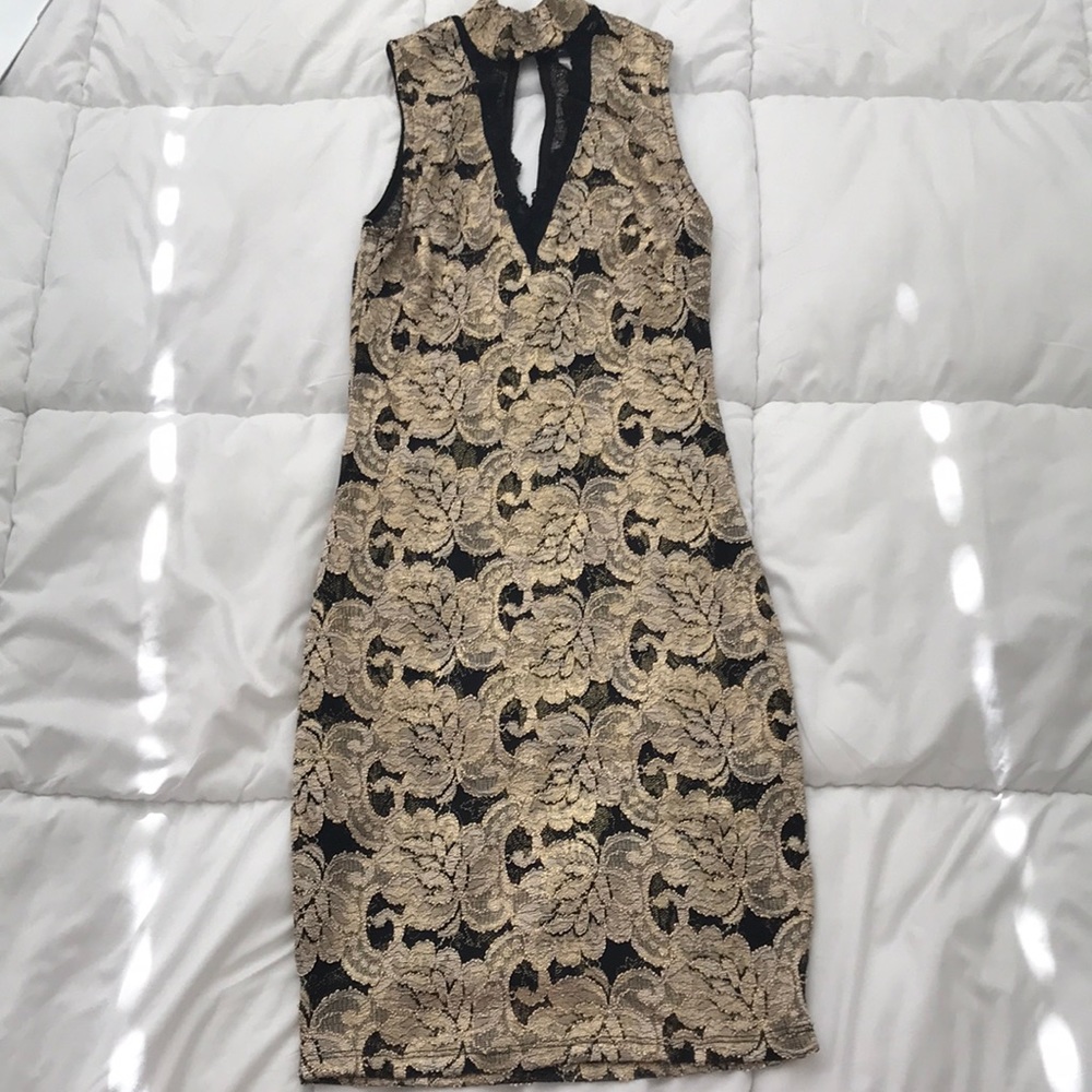 Black and gold dress